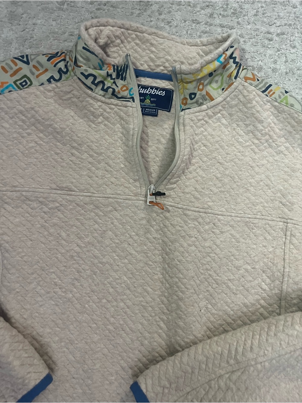 chubbies Quilted 1/4 Zip Sweater